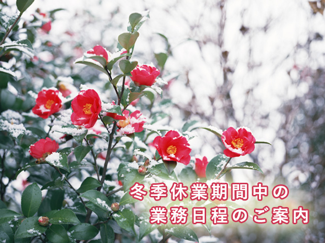 冬季休業期間中の業務日程のご案内